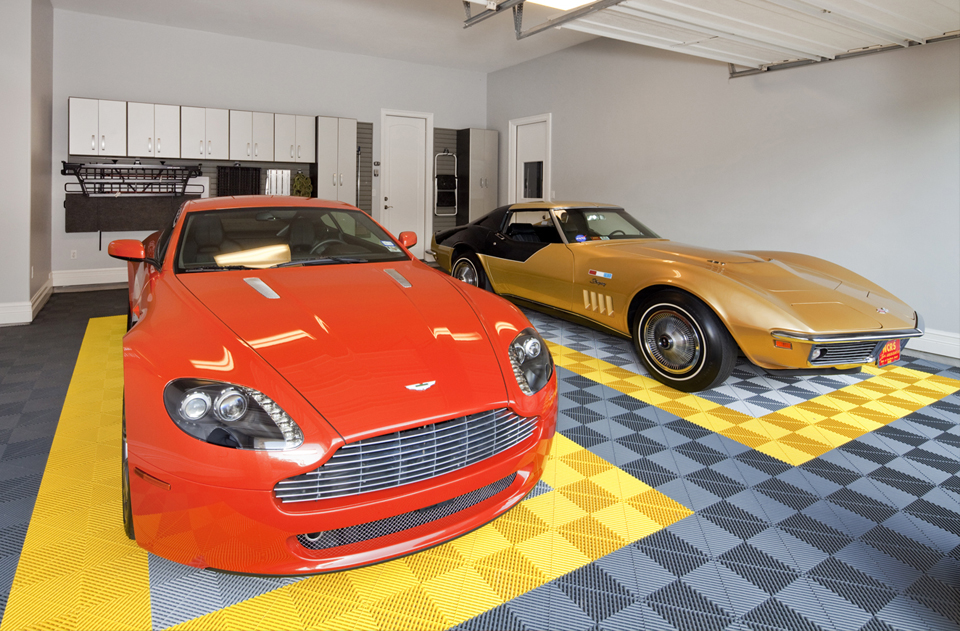 Yellow, pearl silver, and pearl grey Ribtrax Pro Tile