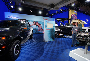 Trade Show Booth Featuring Swisstrax Flooring