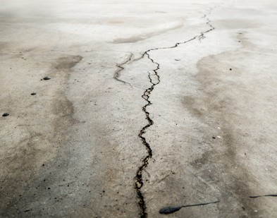 Garage floor cracks