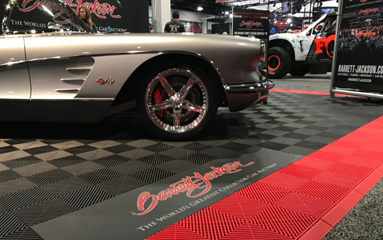 Barrett-Jackson graphic trax tile with dark grey Ribtrax Pro tiles
