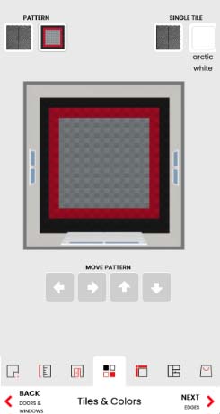 Screen Print of Design Application Step 4, Choose Your Tile and Colors