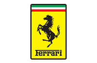 Linked text logo reading 'Ferrari'