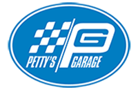 Linked text logo reading 'Pettys Garage'