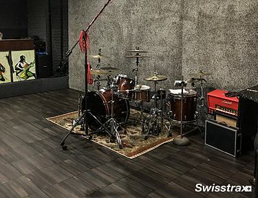 Basement studio installed with Vinyltrax Pro tiles