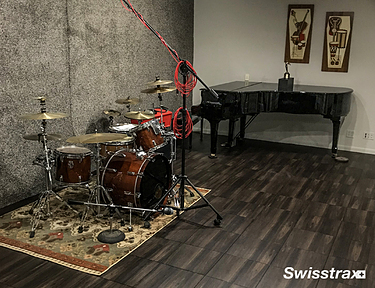 Vinyltrax Pro tiles installed in a basement studio