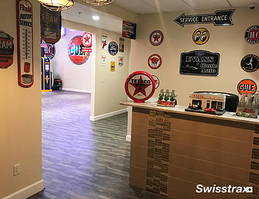 Basement bar installed with Vinyltrax Pro tiles