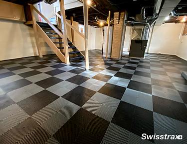 Waterproof Basement Floor Tiles Installed at this home