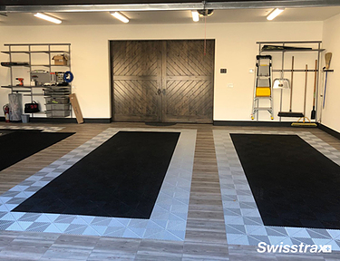 3 car garage with Ribtrax Pro and Vinyltrax Pro tiles installed