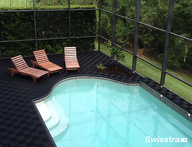 Enclosed pool with Ribtrax Smooth Pro tiles installed