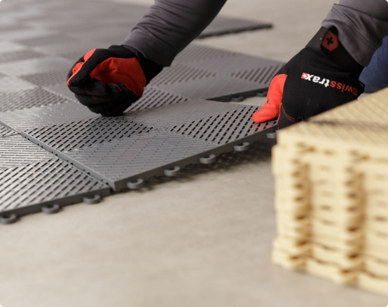 Vacuuming Swisstrax Floor