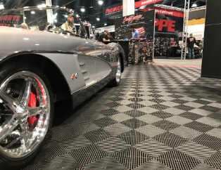 Ribtrax PRO Flooring - Gray and Black Flooring in a Diamond Pattern